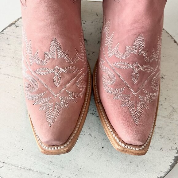 Lane LEXINGTON Over the Knee Womens Cowboy Boots 8 Pink Western Cowgirl Lace Up - Picture 8 of 13